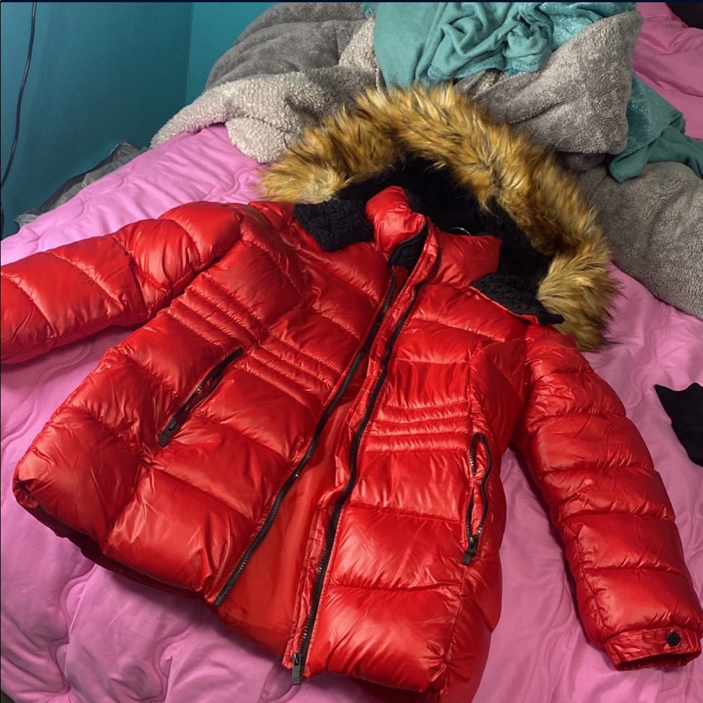 Fur puffer coat